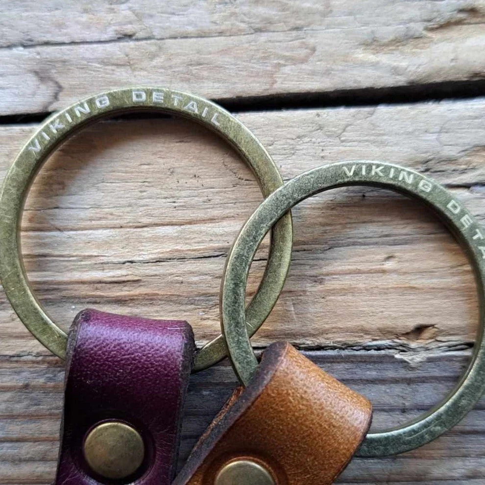Leather Keyring | Viking Detail - White - Image 4